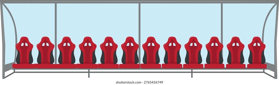 Vector illustration of Stadium Bench Seats isolated