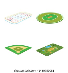 Vector illustration of stadium and grass logo. Set of stadium and construction vector icon for stock.