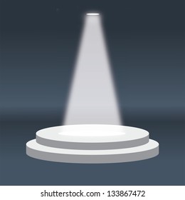 Vector illustration of vector stage with large podium and light in eps 10