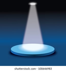 vector illustration of stage with light