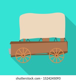 Vector illustration of stagecoach and old logo. Graphic of stagecoach and brougham stock symbol for web.