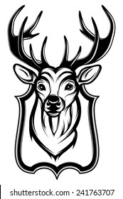 vector illustration of a stag's head as a trophy