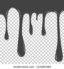 Vector illustration of a stain of paint. The dripping liquid. Paint flows on the wall. Dripping  ink on a transparent background. Layers grouped for easy editing illustration. For your design.