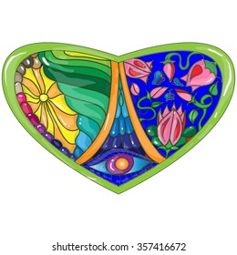 Vector illustration stained glass style isolated