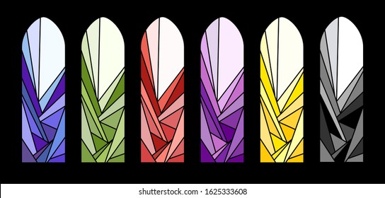 Vector illustration in stained-glass. Abstract art background. Mosaic, ornament, texture. Interior decor.