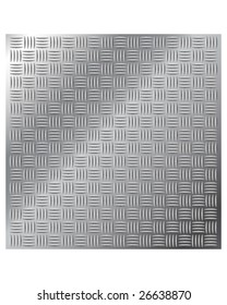 Vector Illustration Of Stainless Metal Cross Hatch Tread Background