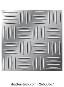Vector illustration of stainless metal large cross hatch tread background