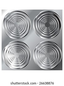 Vector illustration of stainless metal tiered large circle pattern background