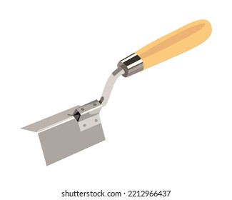 Ilustración vectorial Rincón inoxidable de acero de acero inoxidable Trowel Concreto Construcción Plastering Skimming Herramientas aisladas sobre fondo blanco.
Herramientas para carpintería