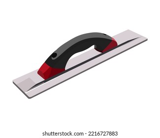 Vector Illustration Stainless Steel Plastering Corner Trowel Concrete Construction Plastering Skimming Trowel Tools isolated on white background. Carpentry hand tools