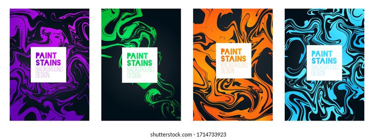 vector illustration of stains of paint on water. creative frames for text, graphic design with modern art. element for design business cards, invitations, gift cards, flyers and brochures