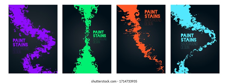 vector illustration of stains of paint on water. creative frames for text, graphic design with modern art. element for design business cards, invitations, gift cards, flyers and brochures