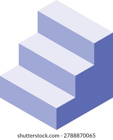 vector illustration of a staircase in a minimalist isometric style