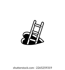 vector illustration of stairs with heart hole concept