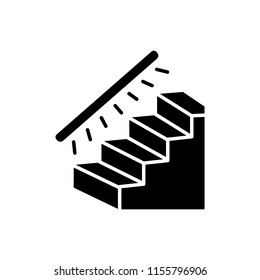 Vector illustration of stairway lighting. Flat icon of linear stair lights. Home & office lighting. Isolated object on white background.