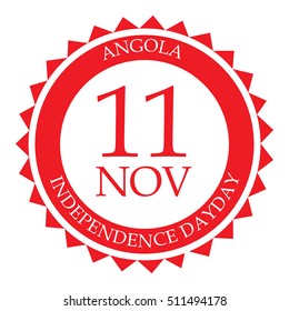Vector illustration of a Stamp for Angola Independence Day.