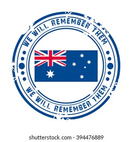 Vector illustration of a stamp for Anzac Day.
