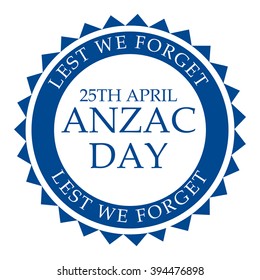 Vector illustration of a stamp for Anzac Day.