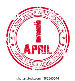 Vector illustration of a stamp for April Fools' Day.