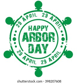 Vector illustration of a stamp for Arbor Day.