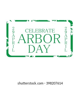 Vector illustration of a stamp for Arbor Day.