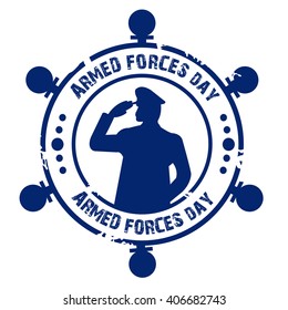 Vector illustration of a Stamp for Armed Forces Day.