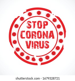 Vector illustration of a Stamp for Avoid Corona Virus Disease. COVID-2019.Save to Earth for Corona Virus Disease.
