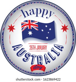 Vector illustration stamp of a Background for Happy Australia Day