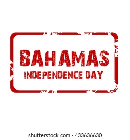 Vector illustration of a stamp for Bahamas Independence Day.
