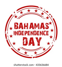 Vector illustration of a stamp for Bahamas Independence Day.