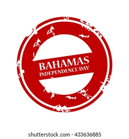 Vector illustration of a stamp for Bahamas Independence Day.