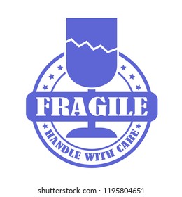 vector illustration -  a stamp with a broken glass on the white background