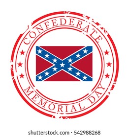 Vector illustration of a  Stamp for Confederate Memorial Day.