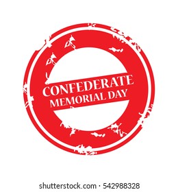 Vector illustration of a  Stamp for Confederate Memorial Day.