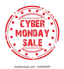 Vector illustration of a Stamp For Cyber Monday Sale.