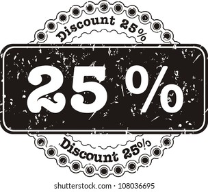 vector illustration stamp discount twenty five percent