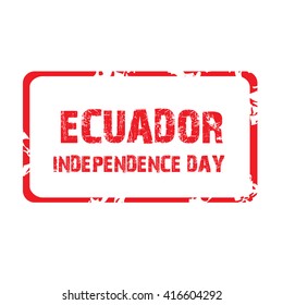 Vector illustration of a stamp for Ecuador Independence Day.