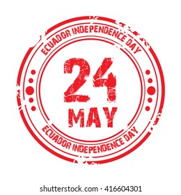 Vector illustration of a stamp for Ecuador Independence Day.