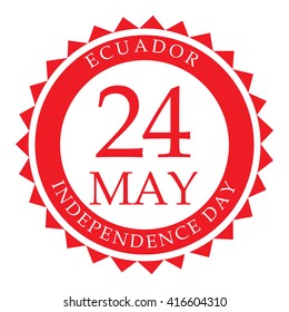 Vector illustration of a stamp for Ecuador Independence Day.