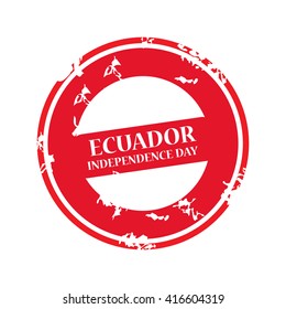 Vector illustration of a stamp for Ecuador Independence Day.