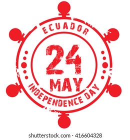 Vector illustration of a stamp for Ecuador Independence Day.