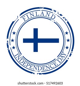 Vector illustration of a Stamp For Finland Independence Day.