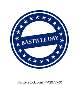 Vector illustration of a stamp for France Bastille Day.