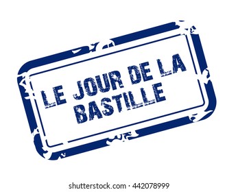 Vector illustration of a stamp for France Bastille Day.