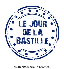 Vector illustration of a stamp for France Bastille Day.