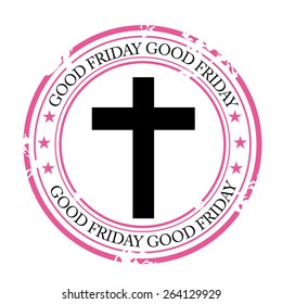Vector illustration of a stamp for Good Friday in white background.