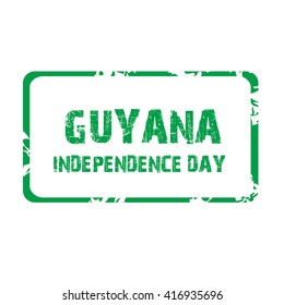 Vector illustration of a stamp for guyana independence day.