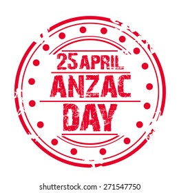 Vector illustration of a stamp For Happy Anzac Day.