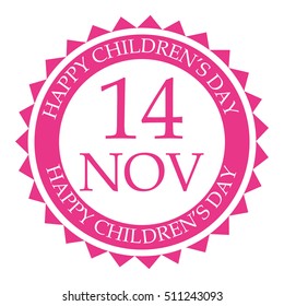 Vector illustration of a Stamp For Happy Children's Day.