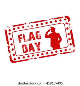 Vector illustration of a stamp for Happy Flag Day.